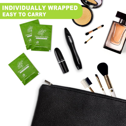 twoworld Makeup Remover Wipes Bulk – 50 Individually Wrapped Travel Wipes with Aloe Vera