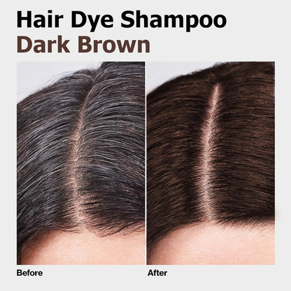 TYAYW Dark Brown Hair Dye Shampoo 3-in-1 for Gray Hair | Natural Color 500ml