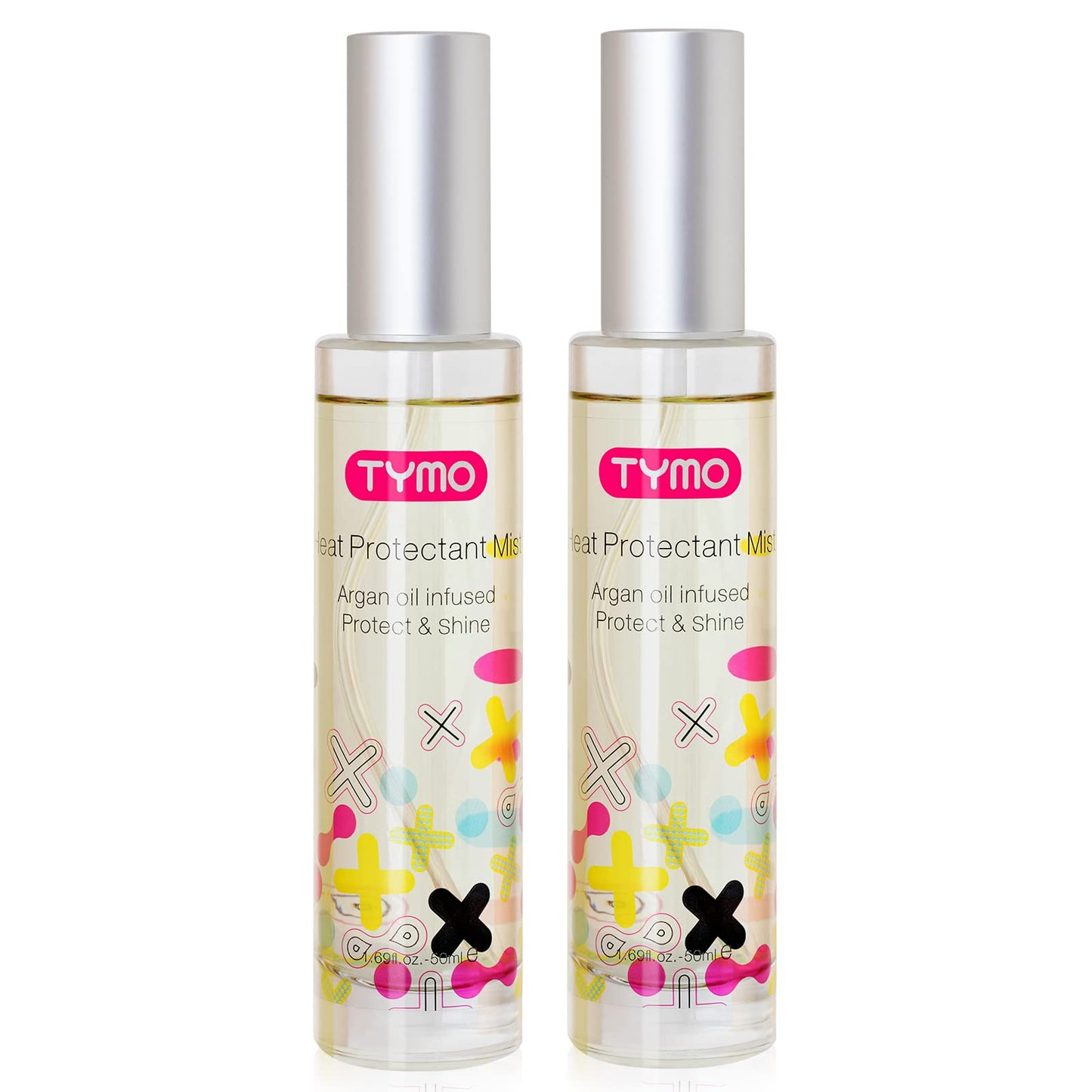 TYMO Heat Protectant Spray with Argan Oil - Leave-In Hair Treatment (Pack of 2)