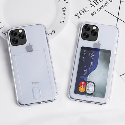 Soft TPU Clear Case With Card Slot - For iPhone 14 Pro