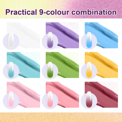 U-Shinein Gradient Painting Gel — 9-Color Ombre Nail Kit for Vibrant Designs