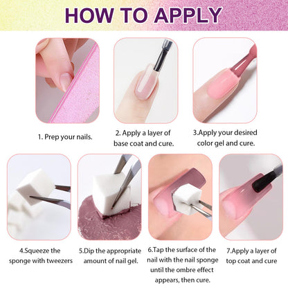 U-Shinein Gradient Painting Gel – 9-Color Ombre Gel Set for Nail Art & DIY Manicures