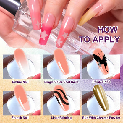 U-Shinein Gradient Painting Gel: 9-Color Ombre Nail Kit for Nude Pink Nails