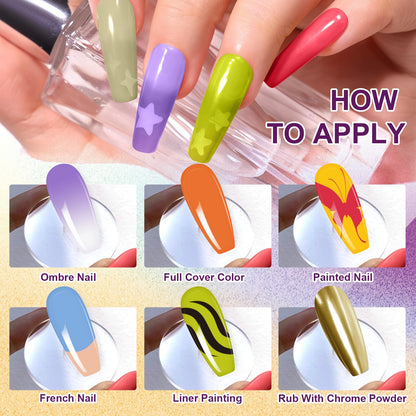 U-Shinein Gradient Painting Gel – 9-Color Ombre Gel Nail Polish Set for DIY Nail Art