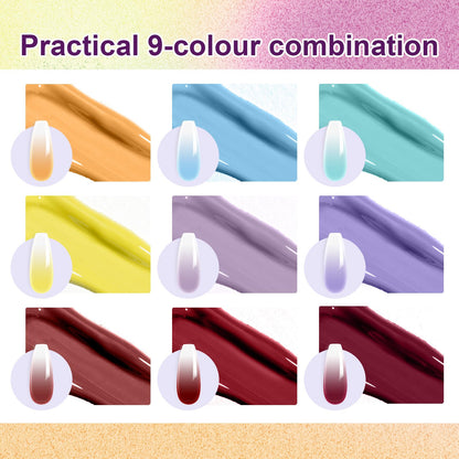 U-Shinein Gradient Painting Gel — 9-Color Ombre Gel Nail Polish Kit