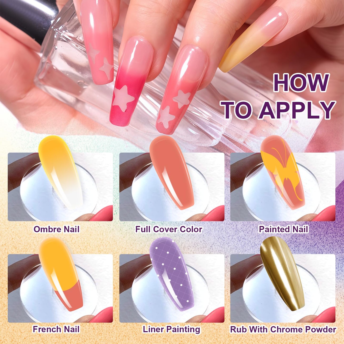 U-Shinein Gradient Painting Gel – 9-Color Ombre Gel Nail Polish for Gradient Nails, French Manicure, Soak-Off UV, DIY Home Salon