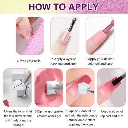U-Shinein Gradient Painting Gel Set – 9-Color Ombre Gel Polishes for Nail Art, Soak-Off UV DIY