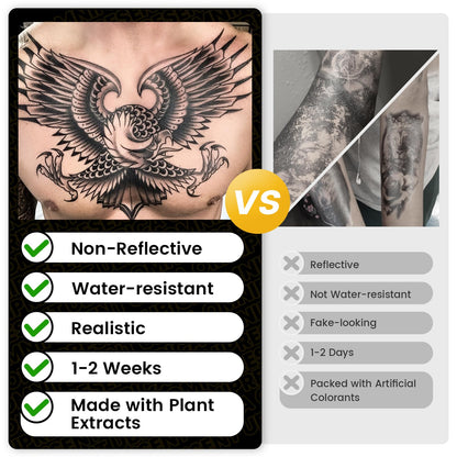 UBICA Semi Permanent Tattoos – Sun & Moon and Flower (2 Sheets) | Lasts 7-15 Days, Water-Resistant, Realistic