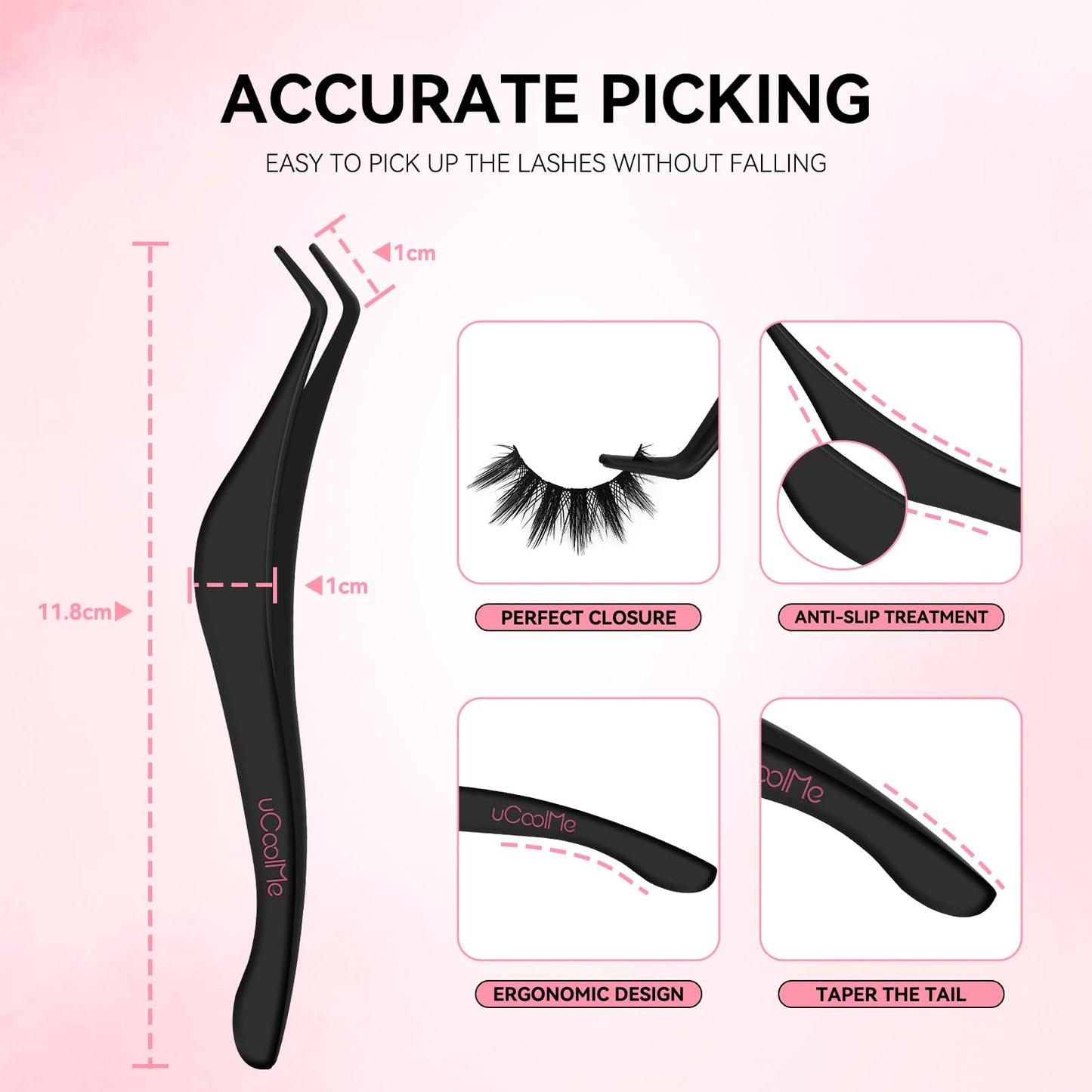 UCOOLME Lashes Clusters – Fluffy Strip Lashes, DIY Cut, CC Curl, Cotton Band