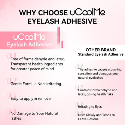 uCoolMe Lash Glue White - Fast-Dry, Latex-Free Adhesive for Strip Lashes