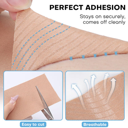 Udefineit Tattoo Cover Up Tape – 2 Rolls, 3-Inch Wide, 16.4 ft Each, Light Tan