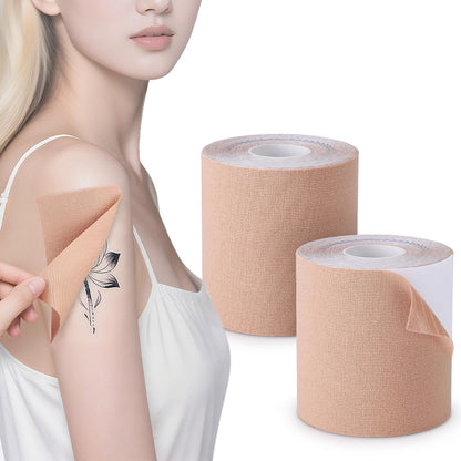 Udefineit Tattoo Cover Up Tape – 2 Rolls, 3-Inch Wide, 16.4 ft Each, Light Tan
