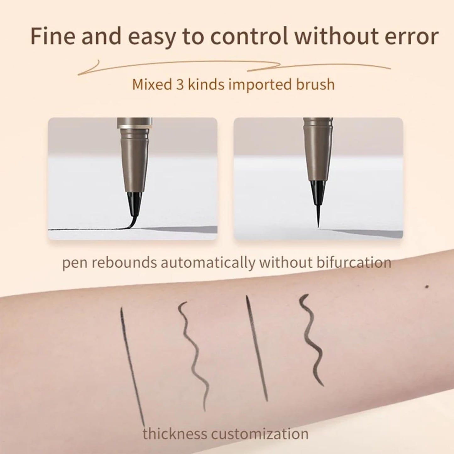 Ueuiu Judy Doll Liquid Eyeliner – Ultra-Fine Tip, Waterproof & Longwear (#04 Gray Brown Upgrade)