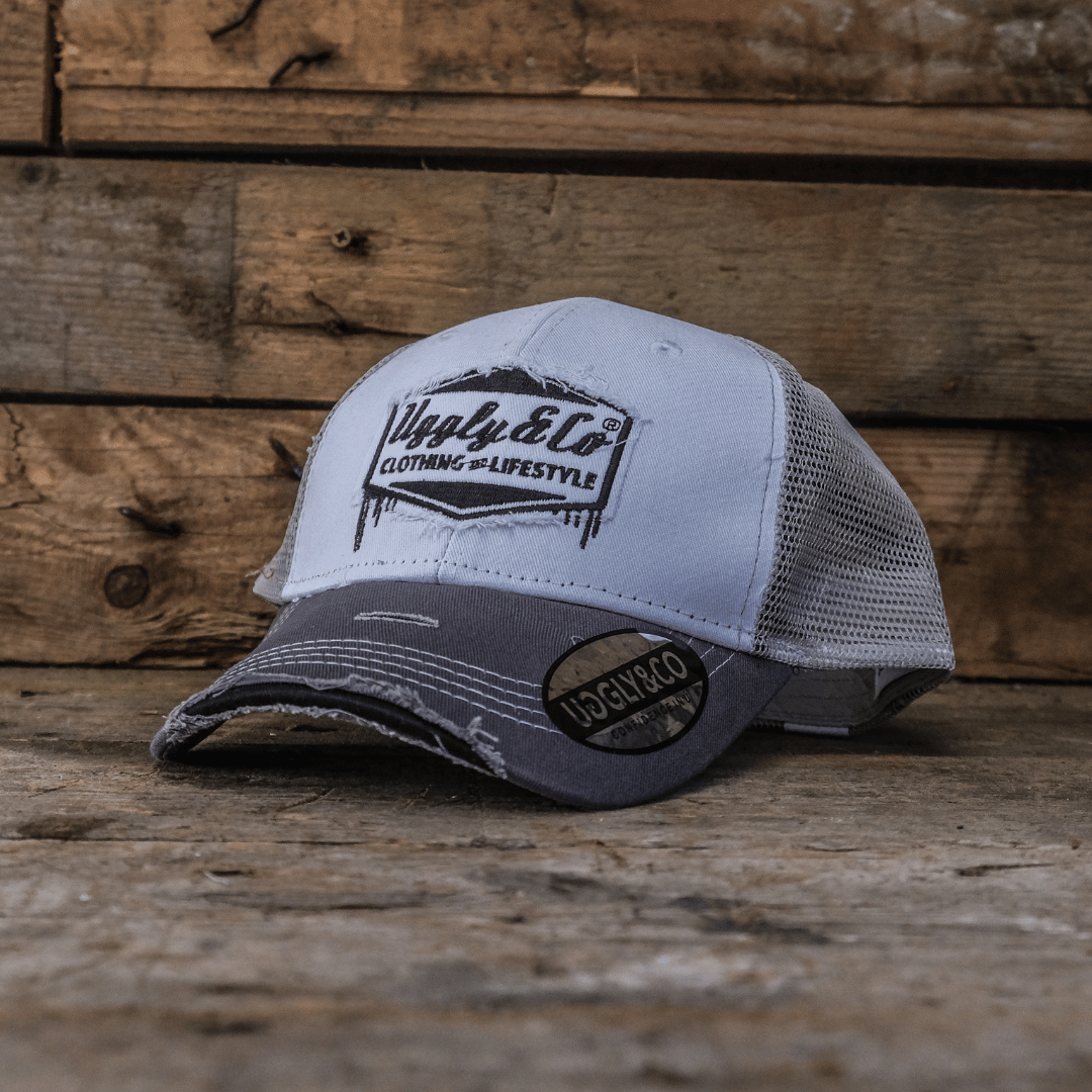Grey & White Diamond Cap