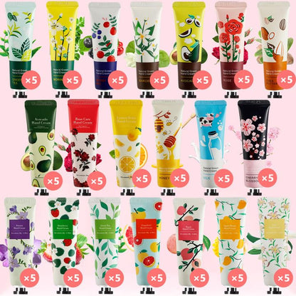UHBYJM 100-Pack Hand Cream Gift Set – 20 Fragrances, Travel Size Moisturizers