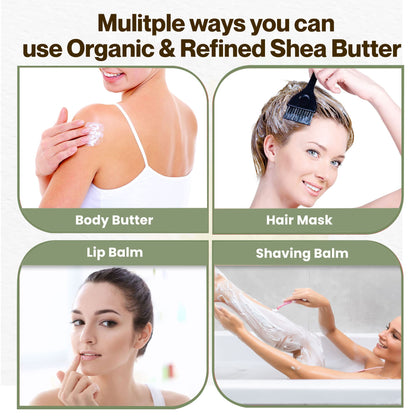 Organic Refined Shea Butter – Unscented & Smooth Texture – Premium Cosmetic Grade Shea Butter for Skincare, Hair Care, Soap Making, Lotions, Balms & DIY Formulations | France