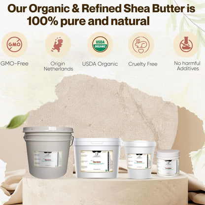 Organic Refined Shea Butter – Unscented & Smooth Texture – Premium Cosmetic Grade Shea Butter for Skincare, Hair Care, Soap Making, Lotions, Balms & DIY Formulations | France