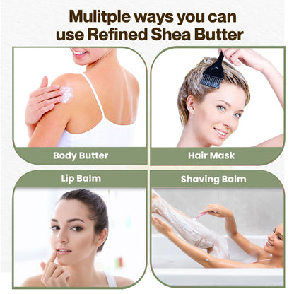 uh*Roh*Muh Refined Shea Butter from France 16 oz – Odorless & Smooth Texture – Cosmetic Grade for Skincare, Hair Care, Soap Making, Lotions & DIY Formulations