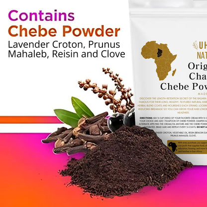 Uhuru Naturals ChadianChebe Hair Powder (100 g) | Authentic Chad Chebe for Moisture & Strength