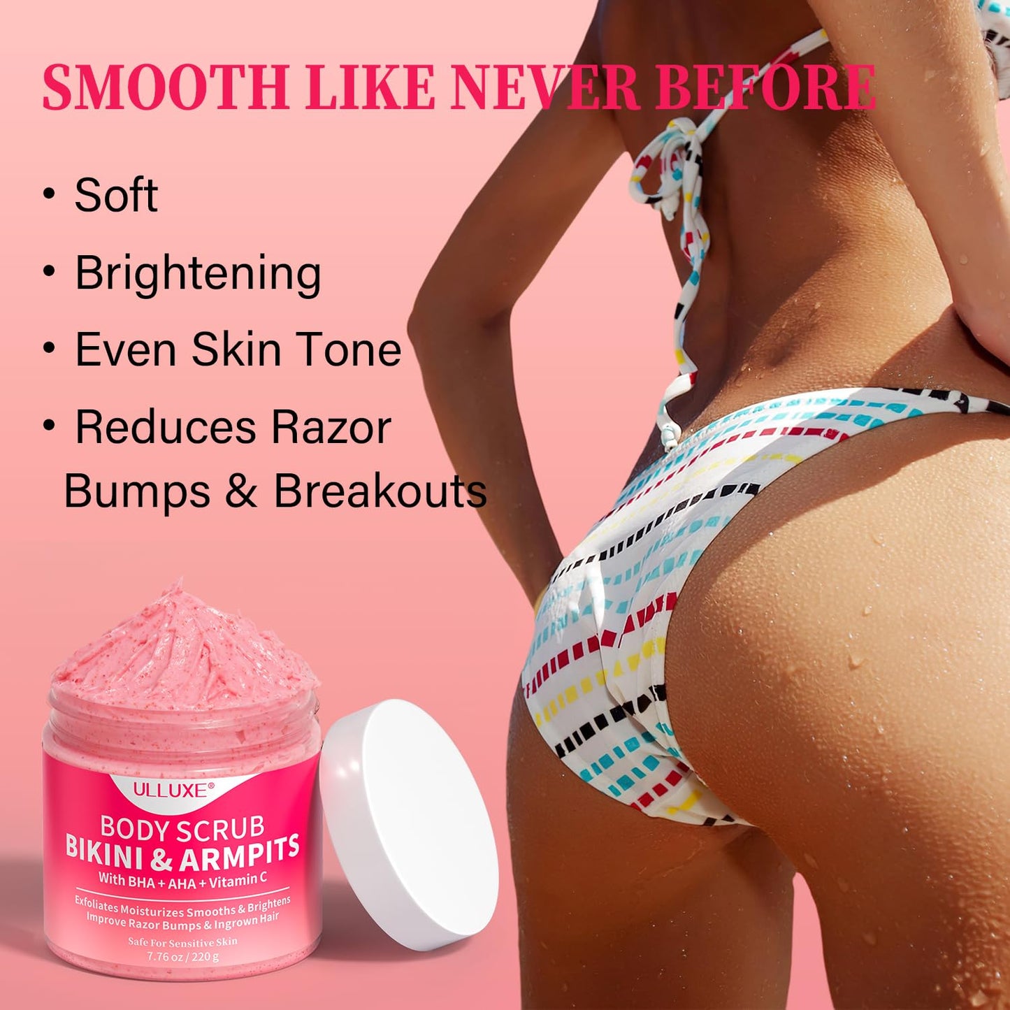ULLUXE Bikini Area Exfoliator – AHA/BHA + Vitamin C for Smooth, Even Skin