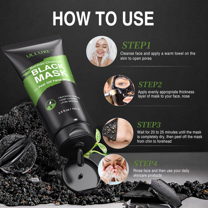 ulluxe Blackhead Remover Mask Kit – Charcoal Peel Off Mask for Pores