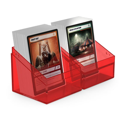 Ultimate Guard Boulder 100+ Clear Deck Case – Ruby, Secure Storage for 100 Double-Sleeved Cards