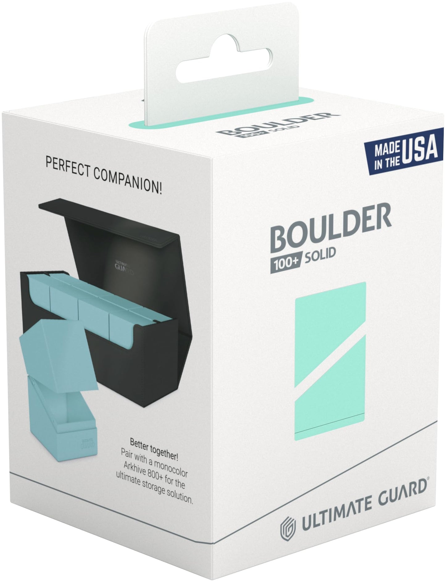 Ultimate Guard Boulder Solid 100+ Deck Case – Mint Green, Secure Card Storage (No Transparency)