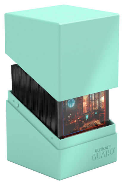 Ultimate Guard Boulder Solid 100+ Deck Case – Mint Green, Secure Card Storage (No Transparency)