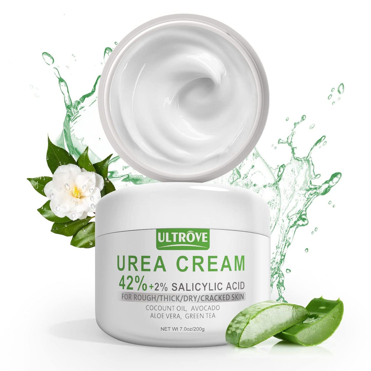 Ultrove Urea Cream 42% with 2% Salicylic Acid – Deep Moisturizing Foot Cream (7 oz)