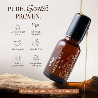 Umber By J. Lenay Hair Reducing Fade Oil - Sentive Strength for Sensitive Skin | Hair Growth Inhibitor Serum 15ml