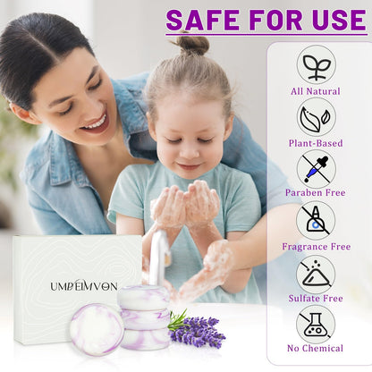 Umpeimvon Lavender Soap 14-Pack Travel Mini Bars – Handmade with Shea & Olive Oil