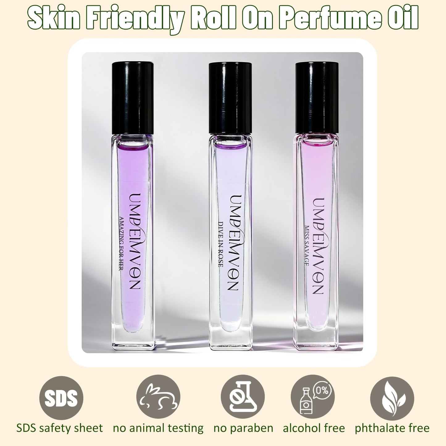 Umpeimvon Marshmallow Blush Perfume Oils for Women | Roll-On, Travel Size 0.33 fl oz
