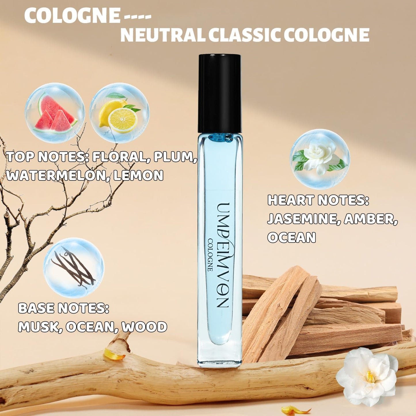 Umpeimvon Roll-On Perfume Oils for Women – Long-Lasting Fragrance, 3-Pack Travel Size 0.33 fl oz