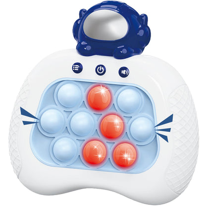 UMQYYMKO Pop Push Game Toy for Kids - Blue Astronaut, Light-Up Fidget with 4 Modes