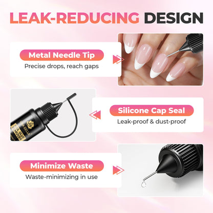 UNA GELLA Nail Glue Remover 20ml x 2 - Gentle, Non-Acetone for Press-On Nails with Crystal Sticks