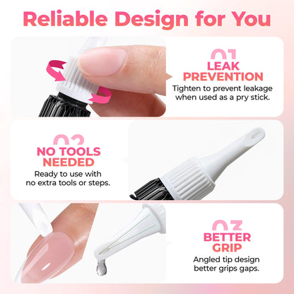 UNA GELLA Nail Glue Remover for Press-On Nails – Gentle, Non-Acetone, 2x10ml