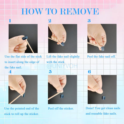 UNIYVOH Extra Short Press On Nails Squoval – Handmade 3D Designs & Reusable Tips
