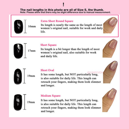 UNIYVOH Extra Short Press On Nails Squoval – Handmade 3D Designs & Reusable Tips