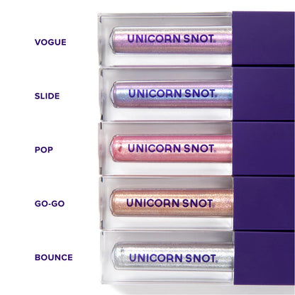 UNICORN SNOT Eyelighter: Liquid Eyeshadow in Bounce/Silver | Buildable Glitter, Cruelty-Free