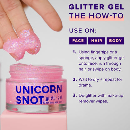 UNICORN SNOT Holographic Glitter Gel – 1.7 oz Pink Flamingo, Vegan & Cruelty-Free