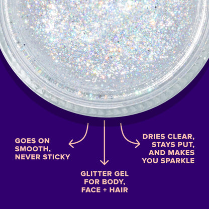 UNICORN SNOT Holographic Glitter Gel — Silver Disco, 1.7 oz (Vegan & Cruelty-Free)