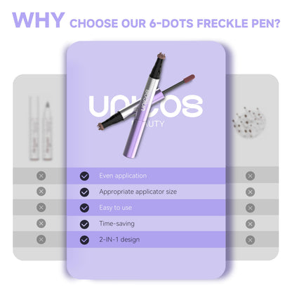 Unicos Freckle Stamp – 2-in-1 Freckle Pen with Blush (Natural, Quick-Dry, Waterproof)