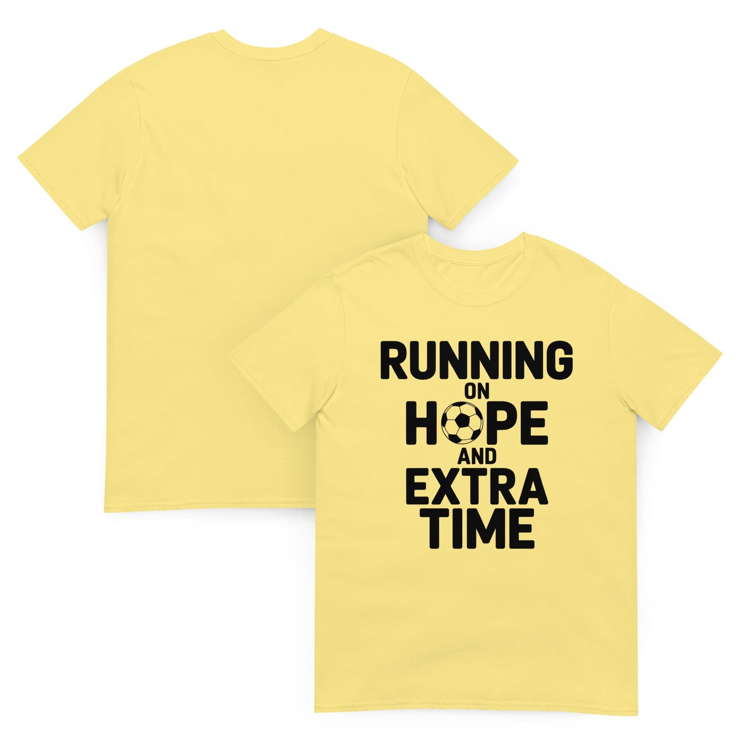 Running on Hope and Extra Time Football Fan T-Shirt | Softstyle Cotton Matchday Tee