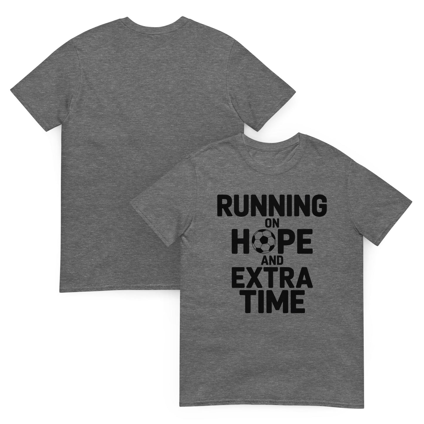 Running on Hope and Extra Time Football Fan T-Shirt | Softstyle Cotton Matchday Tee