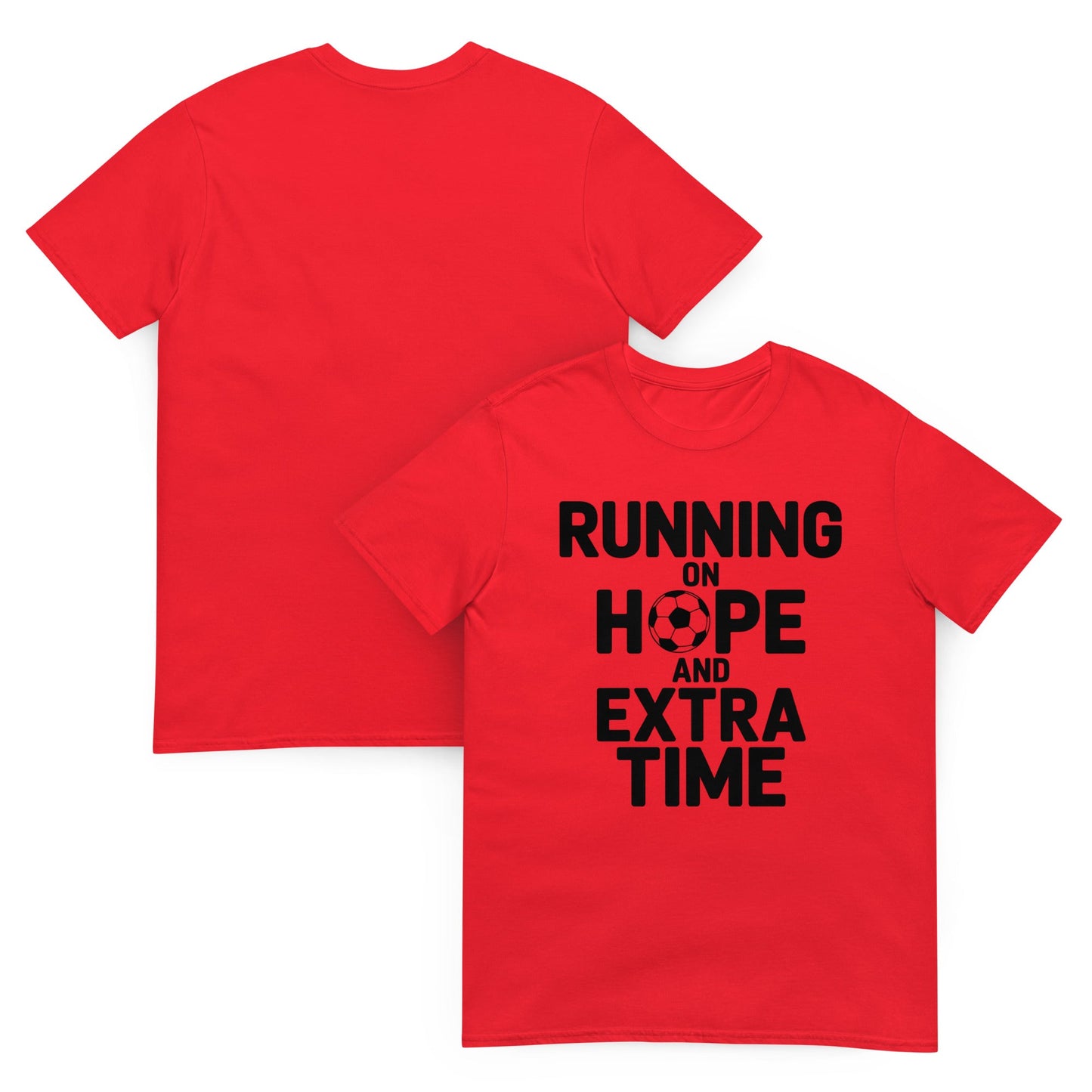 Running on Hope and Extra Time Football Fan T-Shirt | Softstyle Cotton Matchday Tee