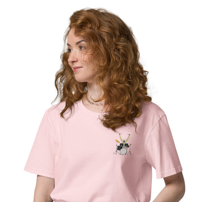 The Drummer Monkey Organic Cotton Embroidered T-Shirt