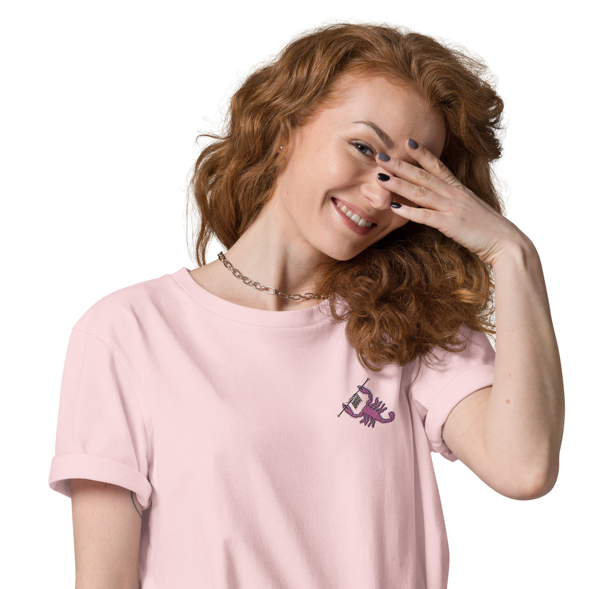 Scorpion Knittin' Up In The Wild Organic Cotton Embroidered T-Shirt