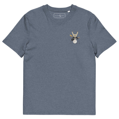 The Drummer Monkey Organic Cotton Embroidered T-Shirt