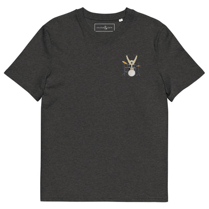 The Drummer Monkey Organic Cotton Embroidered T-Shirt