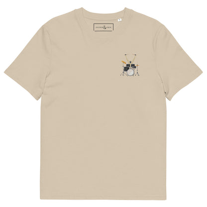 The Drummer Monkey Organic Cotton Embroidered T-Shirt